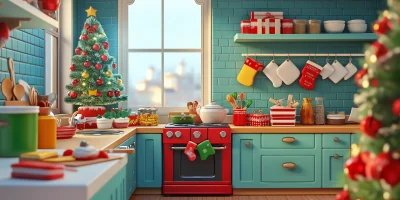 Cute Clay Christmas Kitchen