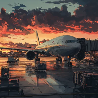 Anime Style Airport Scene