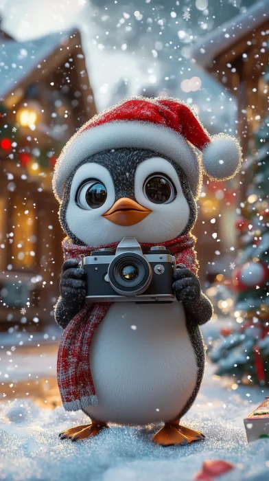 Penguin Santa Photographer