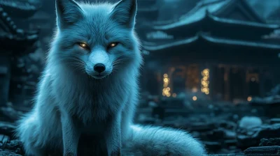 Mystical Fox at the Temple