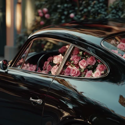 Old Porsche with Roses