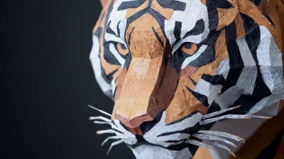 Tiger Closeup Papercraft