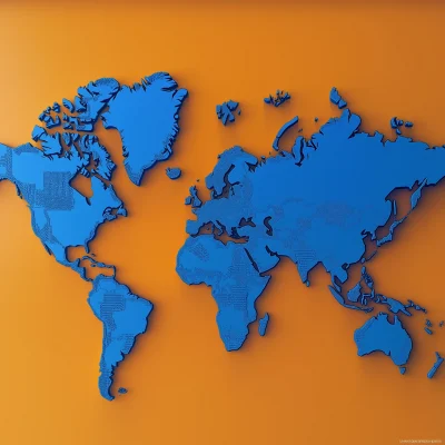 Blue Map of Continents