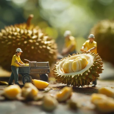 Workers with Durian