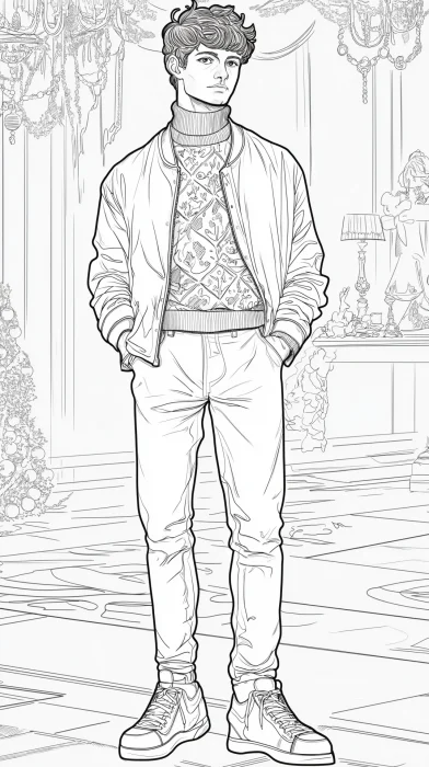 Festive Teenager Coloring Page