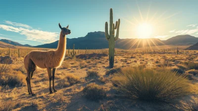 Majestic Llama in the Desert