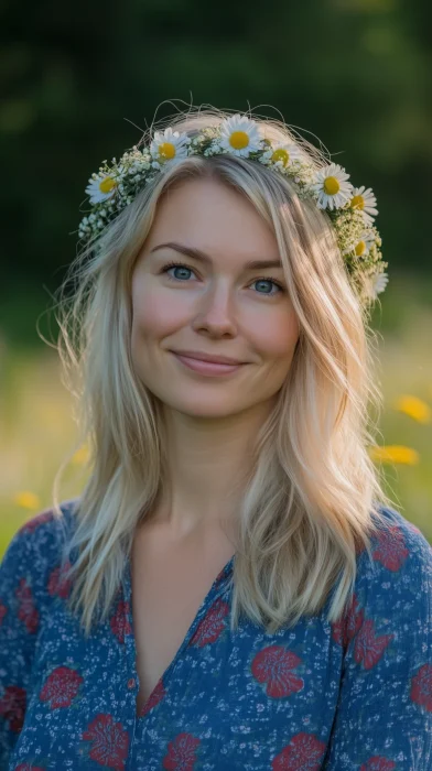 Smiling Blonde Woman Outdoors