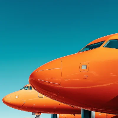 Orange Planes at Airport