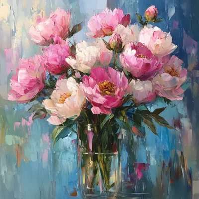 Bold Peonies in Expressive Style