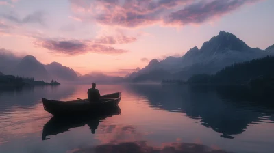 Man on a Boat at Dawn