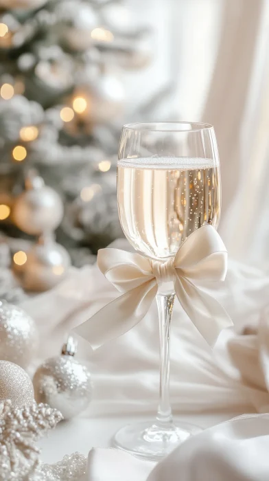 Elegant Champagne Glass with Bow