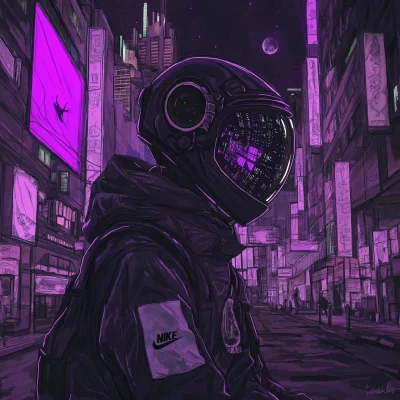 Surreal Astronaut in Future City