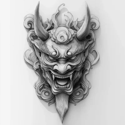 Oni Mask Drawing