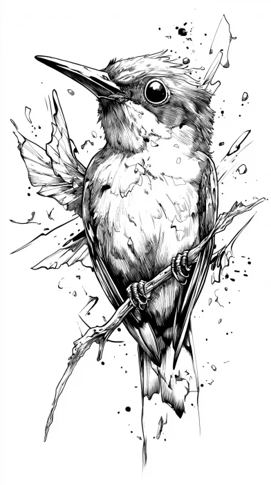 Colibri Sketch Drawing