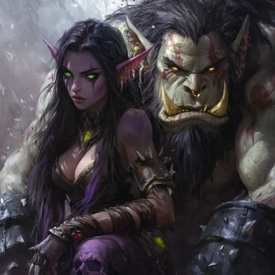 Night Elf and Orc