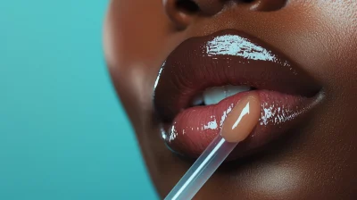 Glossy Lip Balm Application