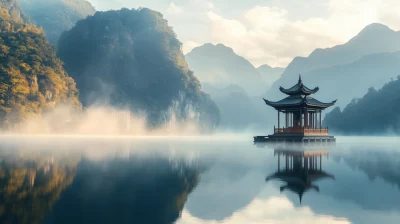 Serene Pagoda Reflection