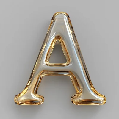 Transparent Gold Letter A