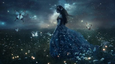 Magical Starry Night with Fairies