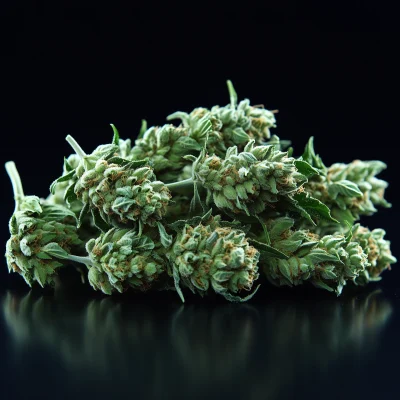 Marijuana Buds on Black Background