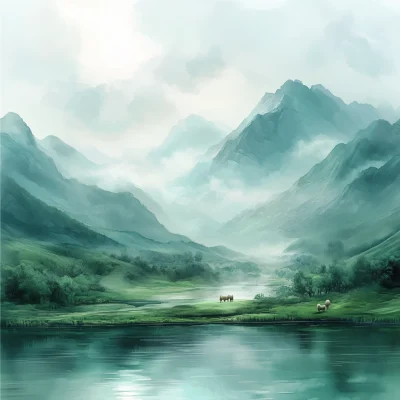 Serene Shepherd Landscape