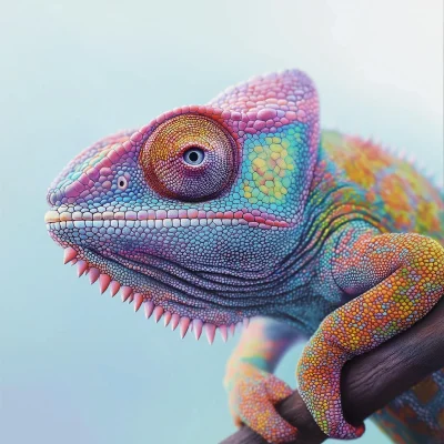 Pastel Chameleon Art