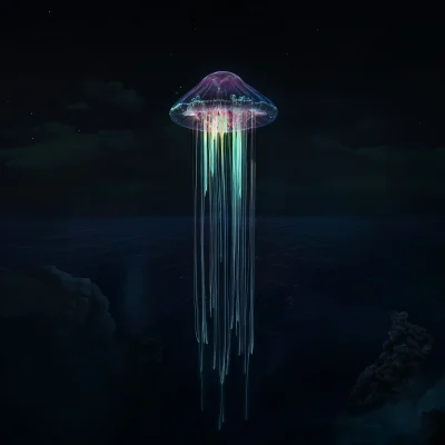 Glowing Jellyfish in the Deep Sea