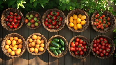 Wicker Baskets Filled with Produce