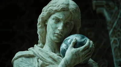 Marble Statue of Woman with Earth