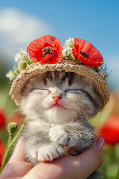 Adorable Kitten in Hat