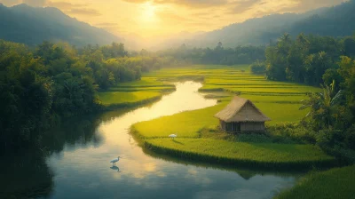 Morning Rice Field