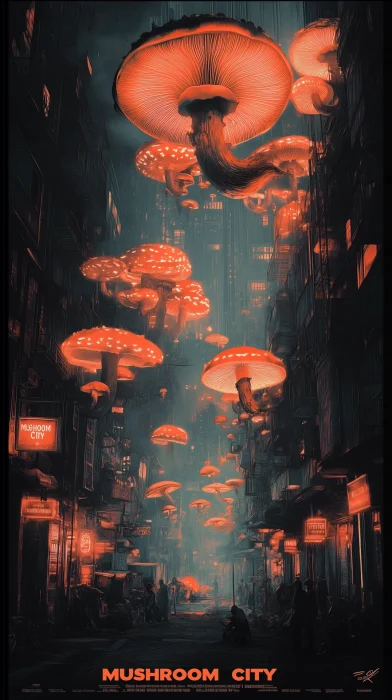 Mushroom City Poster