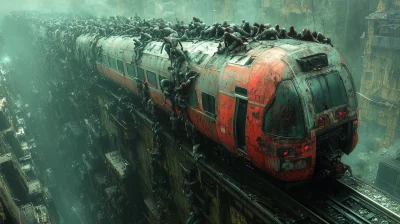 Zombie Horde in Train Yard