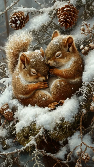 Squirrels on Moss