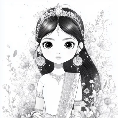 Outline Princess Coloring Page