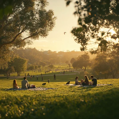 Serene Park at Sunset