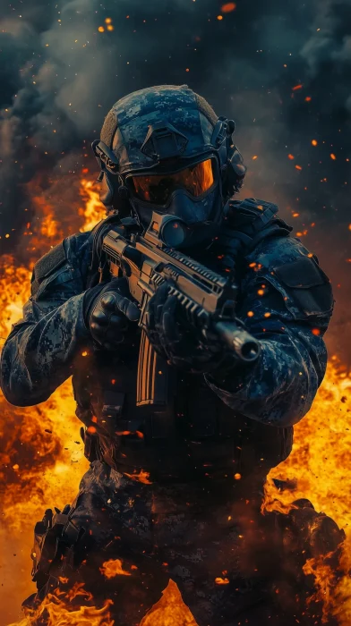 Navy Seal Soldier in Combat