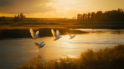 Doves in Flight