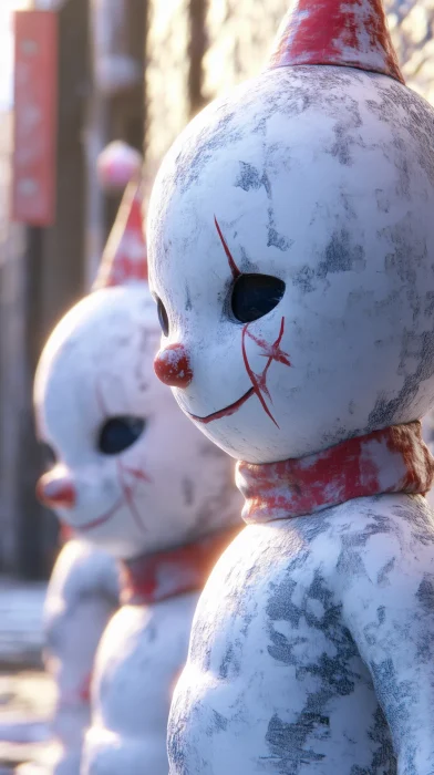 Evil Clown Snowmen