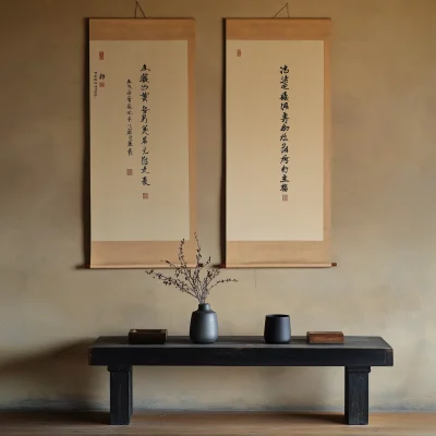 Chinese Scrolls on Wall