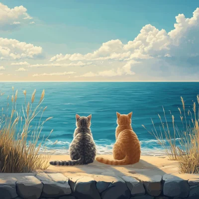 Cats by the Sea