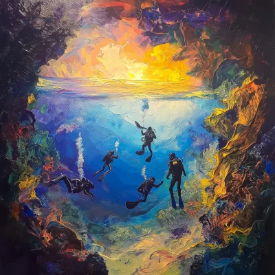 Dali Inspired Scuba Divers