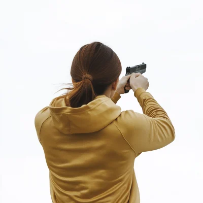 Woman Firing a Pistol