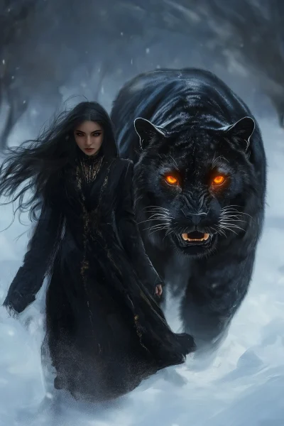 Fantasy Woman and Panther