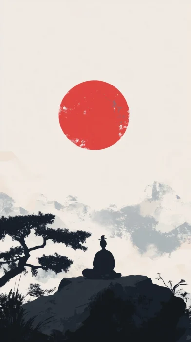 Minimalist Japanese Art Wallpaper