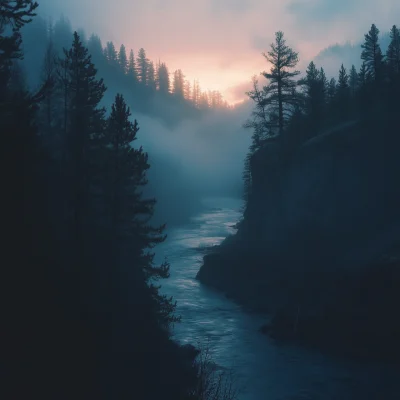 Fog on the River at Dawn