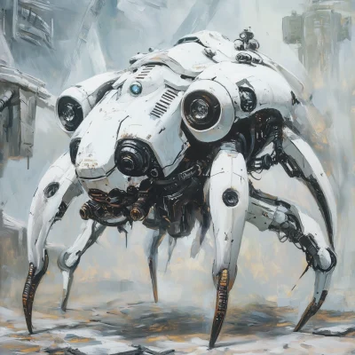 Futuristic Quadripede Mecha