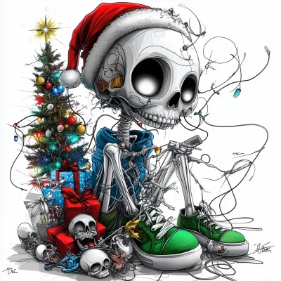 Cute Skeleton Christmas