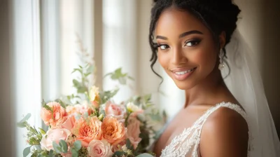 Elegant Bride by the Window