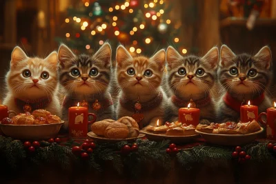 Christmas Celebration with Cats